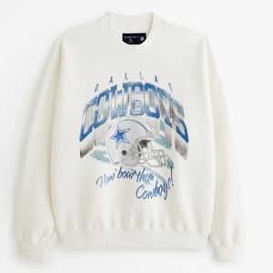 Abercrombie & Fitch Dallas Cowboys Graphic Crew Sweatshirt Small